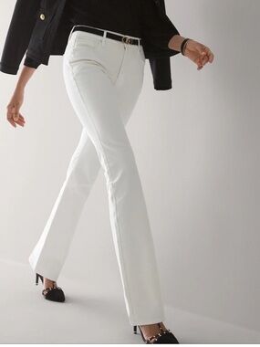 WHBM White Jeans Sculpt Skinny Flare 4